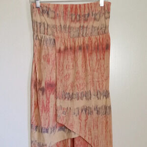 Hurley tie dye strapless dress with tulip skirt women's size large